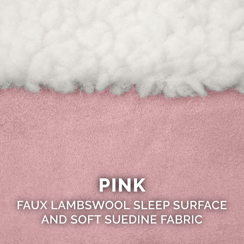 Furhaven Pet Products Orthopedic Faux Sheepskin Snuggery Burrow Pet Bed for Dogs & Cats, Pink, 18-Inch Animals & Pet Supplies > Pet Supplies > Cat Supplies > Cat Beds FurHaven Pet   