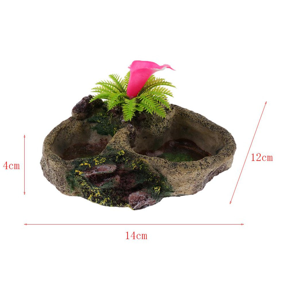 Reptile Feeding Dish, Resin Turtle Food Bowl Also Fit for Bath Aquarium Habitat for S Amphibians - 2 Types Optional 008 Animals & Pet Supplies > Pet Supplies > Reptile & Amphibian Supplies > Reptile & Amphibian Food FITYLE   