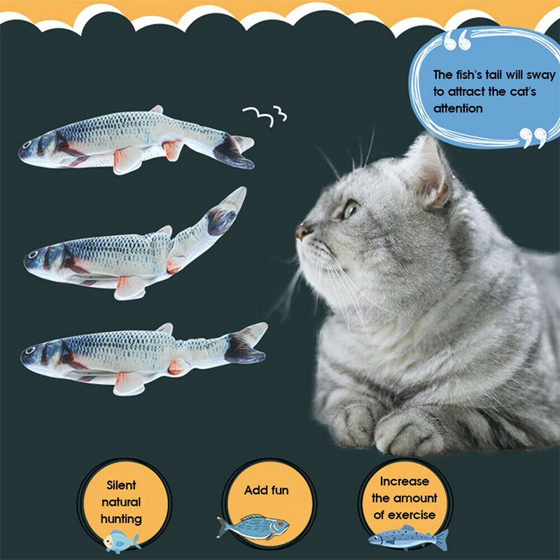 Cat Stuffed Toy Electric Wagging Fish Realistic Plush Simulation Fish with Catnip Animals & Pet Supplies > Pet Supplies > Cat Supplies > Cat Toys JANDEL   