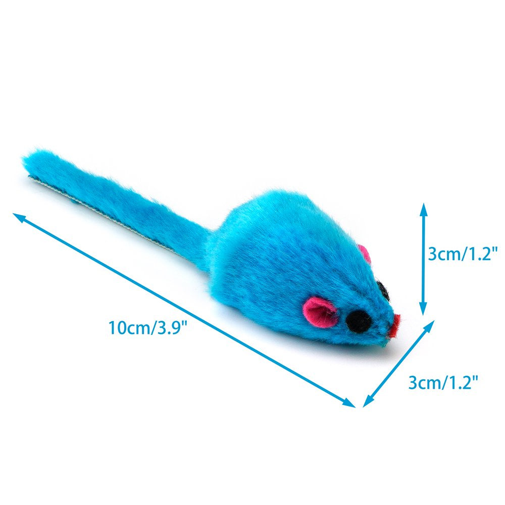 Chiwava 36PCS 4.1'' Furry Cat Toy Mice Rattle Small Mouse Kitten Interactive Play Assorted Color Animals & Pet Supplies > Pet Supplies > Cat Supplies > Cat Toys Wonpet Co., Ltd   