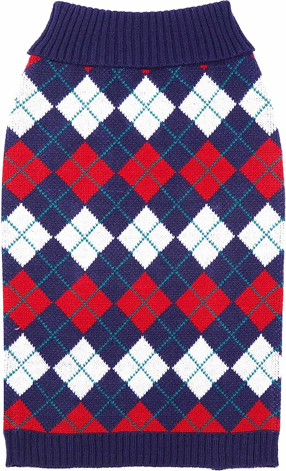 Blueberry Pet Chic Argyle All over Dog Sweater in Charcoal and Scarlet Red, Back Length 12", Pack of 1 Clothes for Dogs Animals & Pet Supplies > Pet Supplies > Dog Supplies > Dog Apparel Blueberry Pet Argyle Navy Blue 16 inch (Pack of 1) 