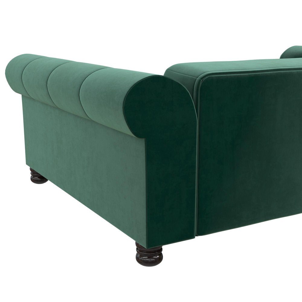 Ollie & Hutch Felix Pet Sofa, Large Size Pet Bed for Dog or Cat, Green Velvet Animals & Pet Supplies > Pet Supplies > Cat Supplies > Cat Beds Dorel Home Products   