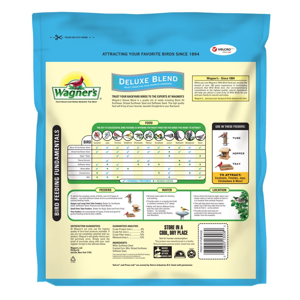 Wagner'S Deluxe Wild Bird Food Blend, 10 Lb. Bag Animals & Pet Supplies > Pet Supplies > Bird Supplies > Bird Food Wagner's, LLC   