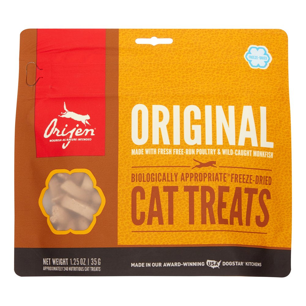 Orijen Original Biologically Appropriate Poultry & Monkfish Freeze-Dried Cat Treats, 1.25 Oz Animals & Pet Supplies > Pet Supplies > Cat Supplies > Cat Treats Champion Petfood   