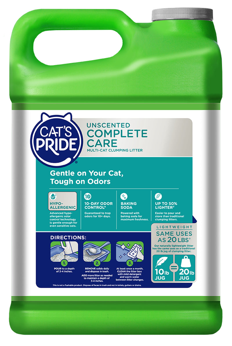 Cat'S Pride Complete Care Unscented Multi-Cat Clumping Clay Cat Litter, 10 Lb Jug Animals & Pet Supplies > Pet Supplies > Cat Supplies > Cat Litter Cat's Pride Consumer Relations   