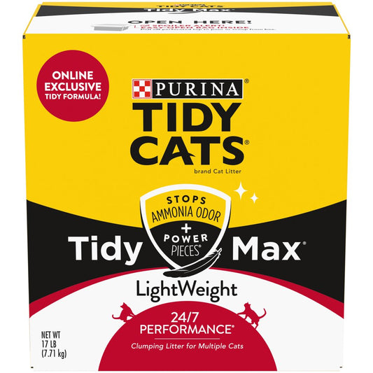 Purina Tidy Cats Lightweight, Scoopable Clumping Cat Litter, Tidy Max 24/7 Performance Formula, 17 Lb. Box Animals & Pet Supplies > Pet Supplies > Cat Supplies > Cat Litter Nestlé Purina PetCare Company   