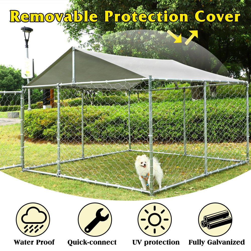 Haverchair 90"X90"X45" Large Outdoor Kennel Heavy Duty Dog Cage with Waterproof Cover Animals & Pet Supplies > Pet Supplies > Dog Supplies > Dog Kennels & Runs Haverchair   