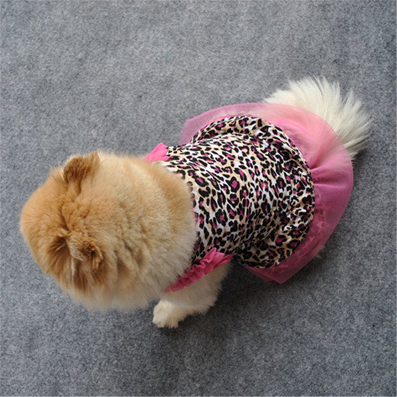 Cute Leopard Summer Pet Puppy Dress Small Dog Cat Pet Clothes Apparel Hot Selling Pet Supplies Animals & Pet Supplies > Pet Supplies > Cat Supplies > Cat Apparel KOL PET XS Pink 