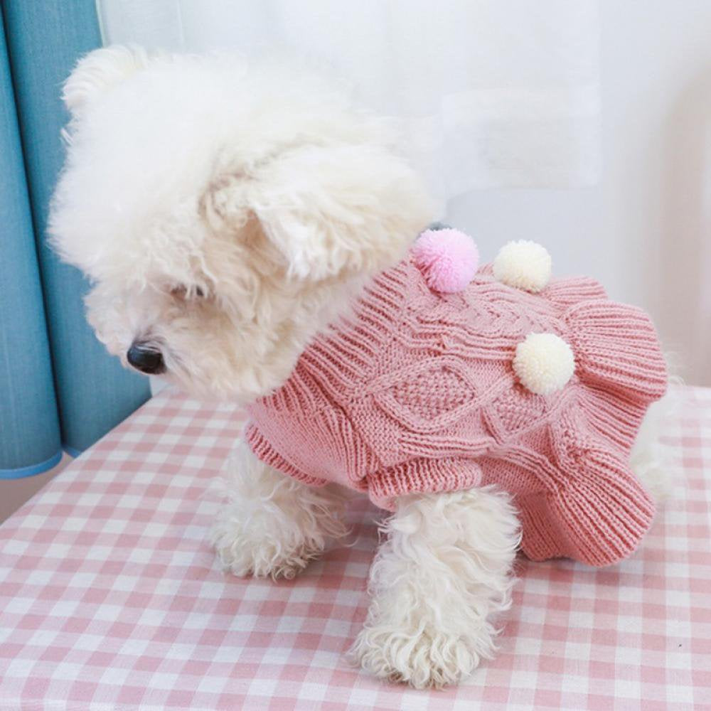 Dogs Sweater Dress with Bowtie Checkered Winter Sweater Clothes Apparel for Small Puppy Chihuahua Corgi Pink S Animals & Pet Supplies > Pet Supplies > Dog Supplies > Dog Apparel PATIO_PEACE_INC   
