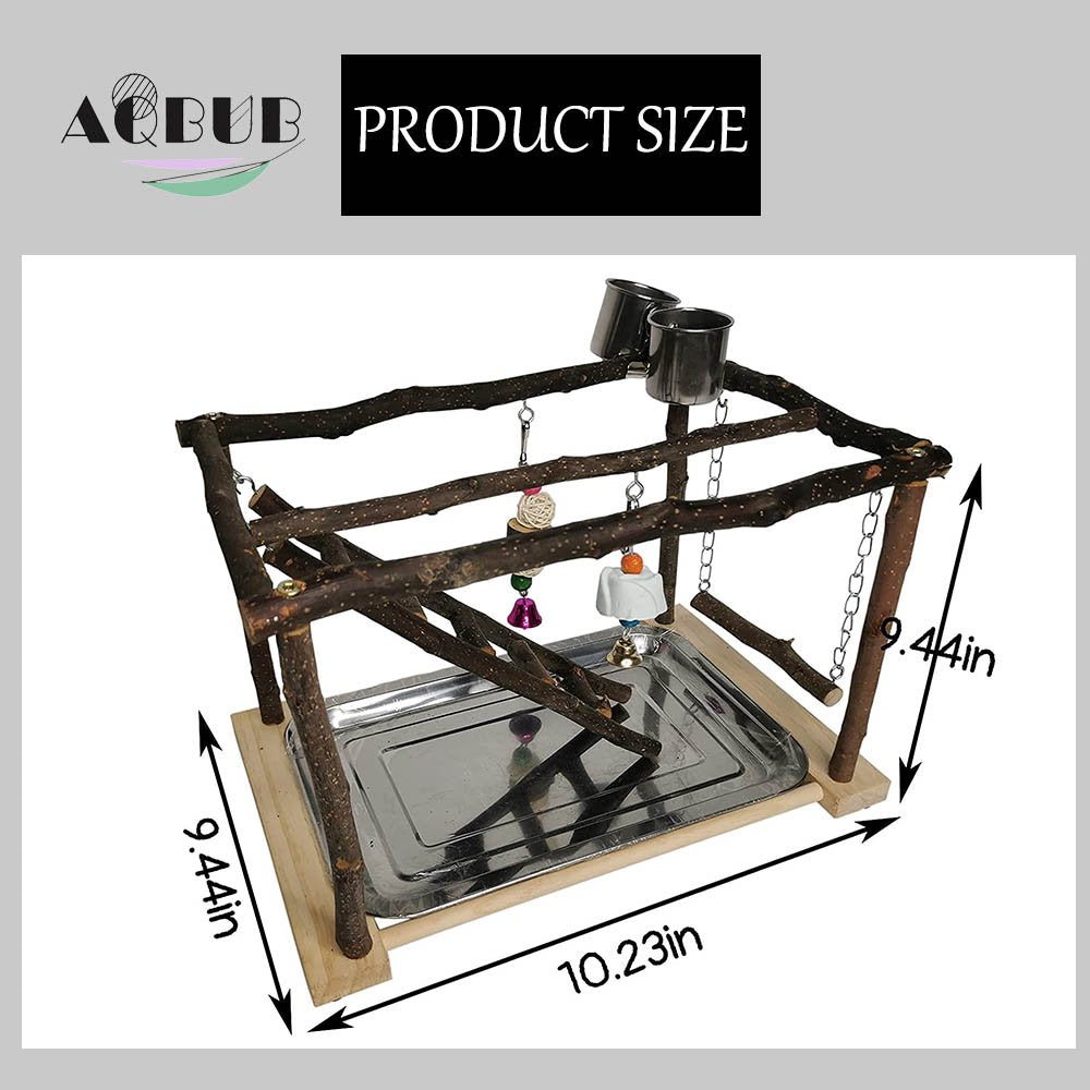 Parrot Game Rack Bird Play Gym Parrot Playground Wooden Perch Climbing Swing Ladder Chew Toy Feeding Cup Fitness Center Parrot Couple Animals & Pet Supplies > Pet Supplies > Bird Supplies > Bird Ladders & Perches KOL PET   