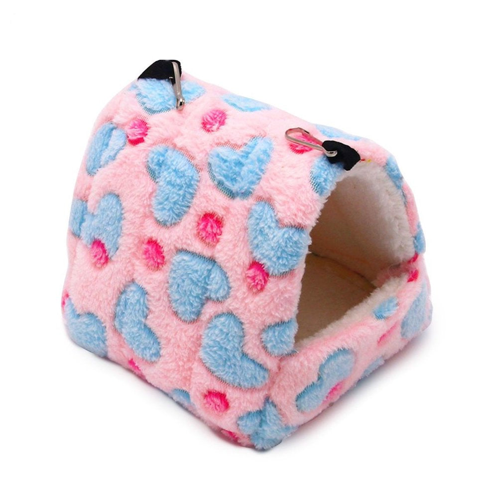 Hammock Nest for Ferret Rabbit Guinea Pig Rat Hamster Mice Winter Warm Bed Toy House for Small Animals Bed Hamster Accessories(Pink, L) Animals & Pet Supplies > Pet Supplies > Small Animal Supplies > Small Animal Bedding Sarzi   