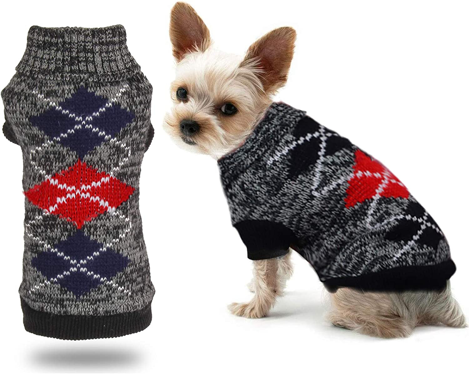 Cnarery Dog Sweater, Soft and Warm Dog Sweater, Dog Winter Coat, Cold Weather Clothes for Small Medium Dogs Cat (Large, Black) Animals & Pet Supplies > Pet Supplies > Dog Supplies > Dog Apparel Cnarery black M(Chest 10- 12 in) 