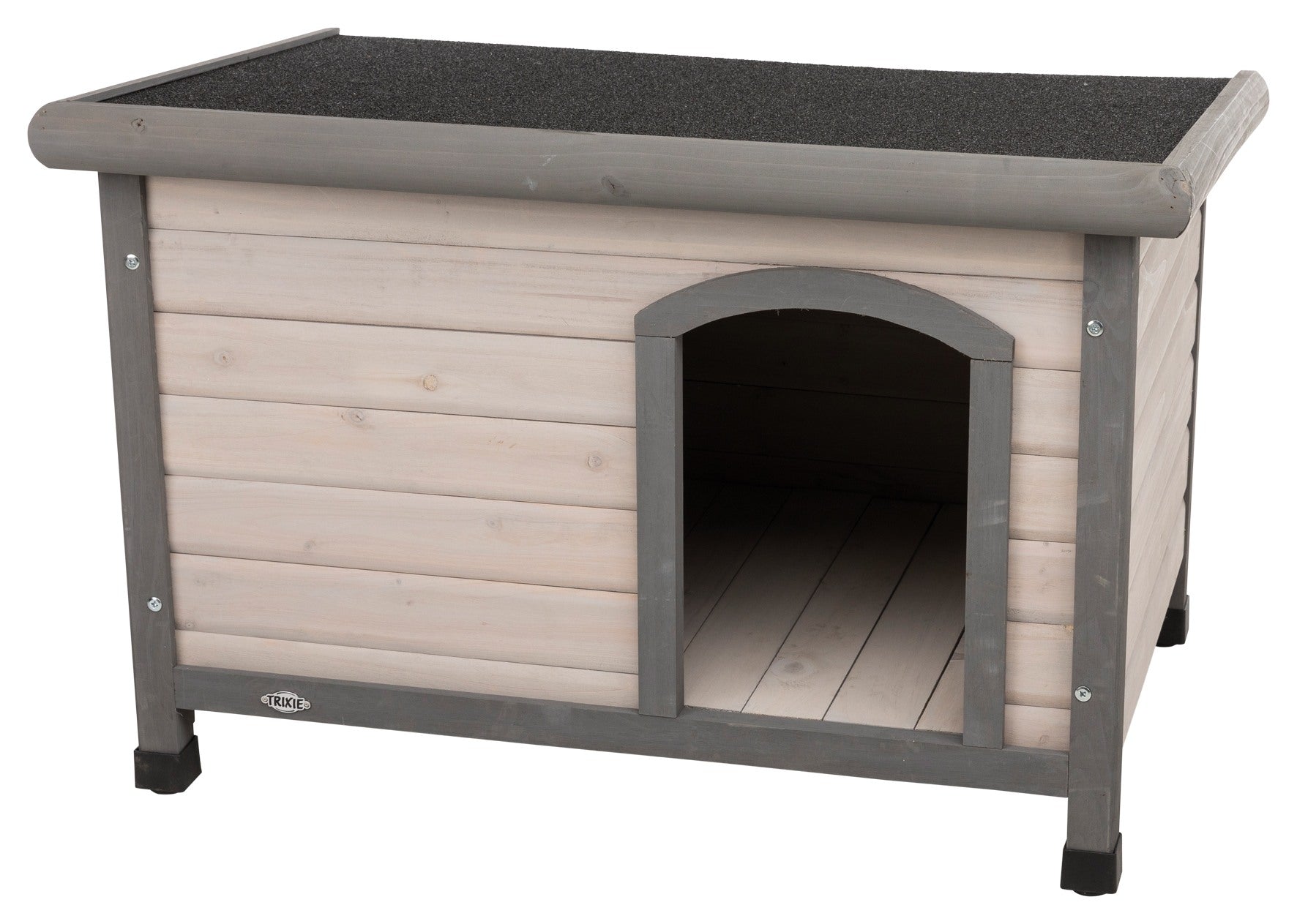 TRIXIE Natura Classic Dog House, Flat Hinged Roof, Adjustable Legs, Gray Small Animals & Pet Supplies > Pet Supplies > Dog Supplies > Dog Houses TRIXIE S-M  