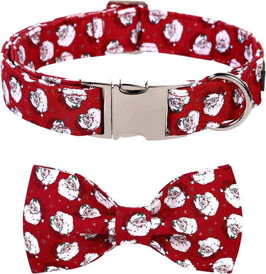 KUDES 2 Pack/Set Dog Collars with Bow Tie and Bells, Adjustable Cute Dog  Bow Ties Collar for Small/Medium/Large Boys and Girls Pets