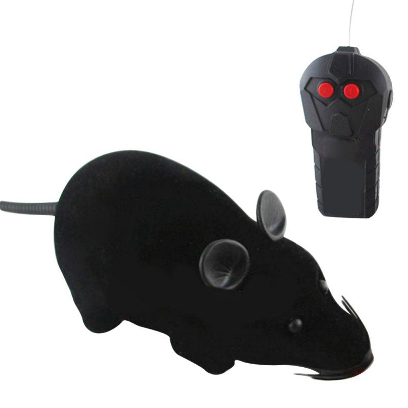 Funny Remote Control Mouse Rat Toy Wireless Pet Cat Dog Gifts Interactive Toys Animals & Pet Supplies > Pet Supplies > Cat Supplies > Cat Toys Esho Black  