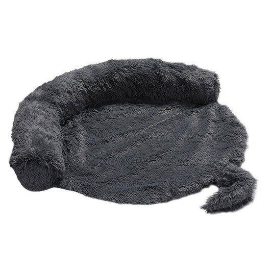 IMSHIE Plush Cat Dog Bed, Soft Comfortable Pet Plush Cushion Mats, Sleeping Warming Sofa Beds for Pets, Washable Kennel with Anti-Slip Bottom for Cats Puppy Small Animals Economical Animals & Pet Supplies > Pet Supplies > Dog Supplies > Dog Kennels & Runs IMSHIE G: Dark gray round detachable 90*90*20cm  