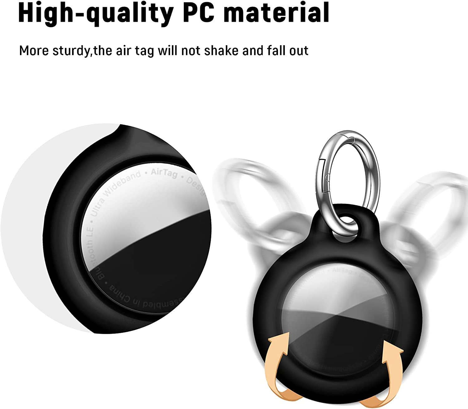 SPGUARD Hard PC Keychain for Airtag,Secure Air Tag Lock Key Ring,Protective Holder Tracker Finder for Luggage,Keys,Pet Collar Electronics > GPS Accessories > GPS Cases SPGUARD   