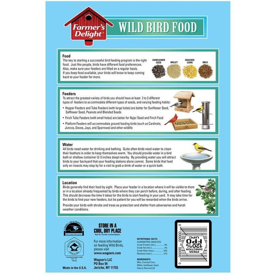 Farmer'S Delight 10 Lbs Wild Bird Food with Cherry Flavor Animals & Pet Supplies > Pet Supplies > Bird Supplies > Bird Food Wagner's, LLC   