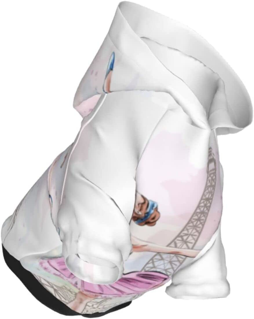 Dancing Girl Dog Hoodies, Pet Clothes Costumes, Eiffel Tower Pets Wear Hoodie Sweatshirt Outfit for Dogs Cats Outdoor (X-Large) Animals & Pet Supplies > Pet Supplies > Dog Supplies > Dog Apparel Heantstoy   