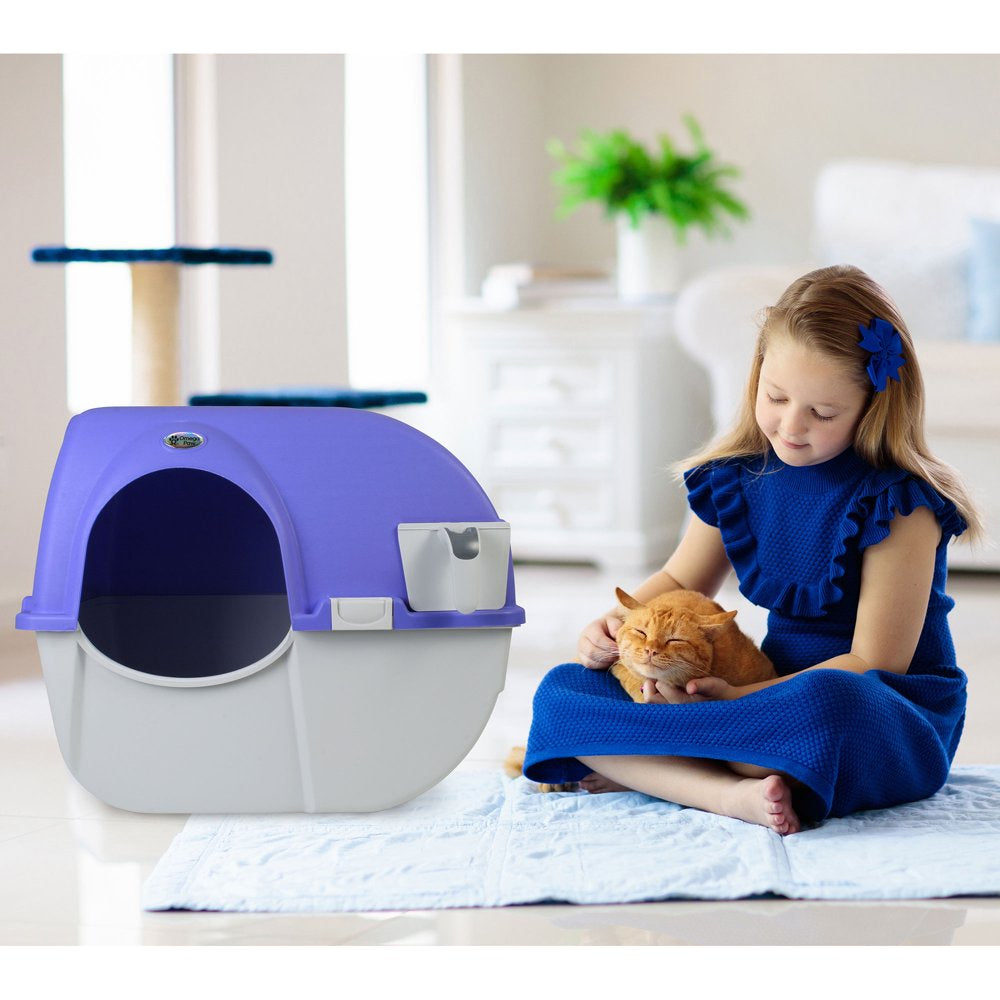 Large Cat Self Cleaning Litter Box Pet Kitty Easy To Clean Blue Omega Paw  New!