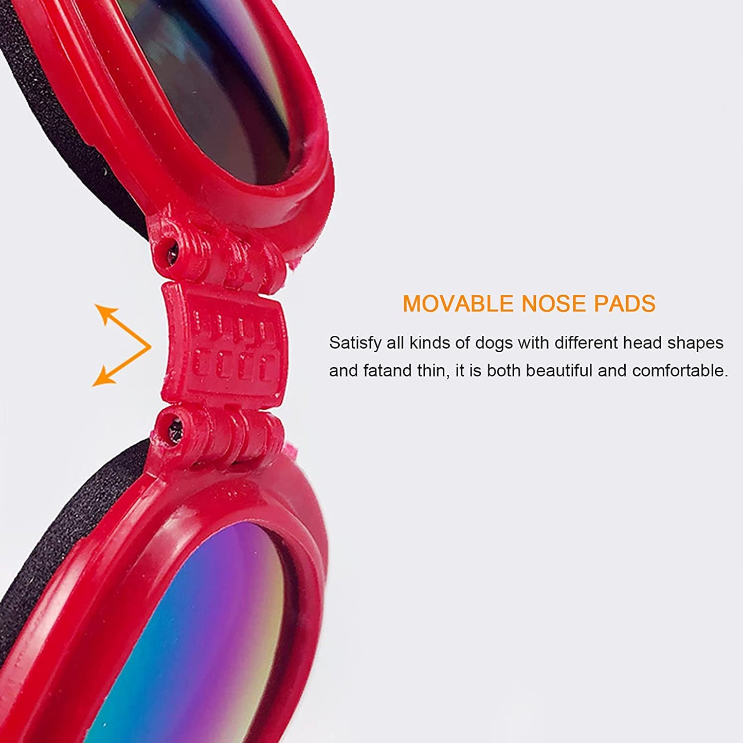 Pet Goggles Dog Sunglasses Waterproof Windproof Foldable Puppy Goggles UV Protection Sun Glasses for Medium and Large Dogs[Red] Sunglasses Animals & Pet Supplies > Pet Supplies > Dog Supplies > Dog Apparel Pssopp   