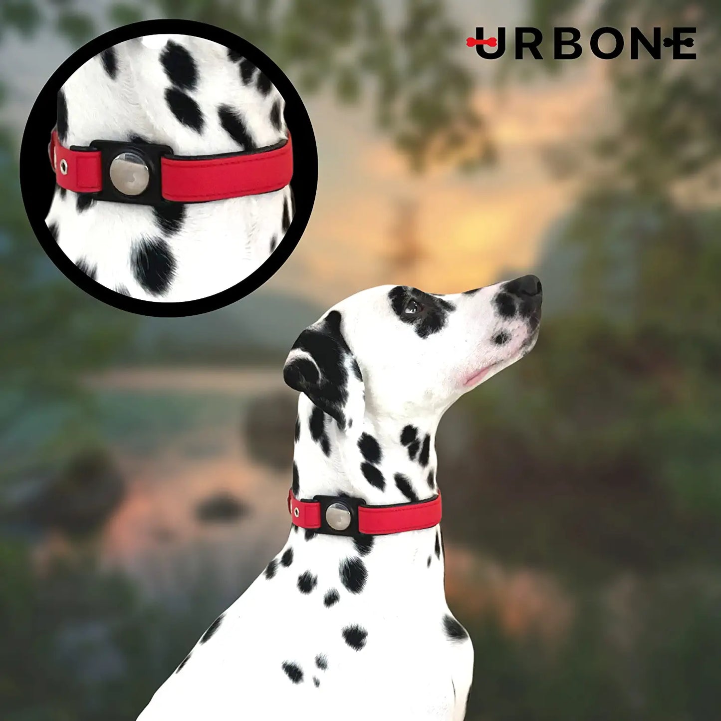 Urbone Airtag Dog Collar Holder - Strong Durable Metal Air Tag Case - Premium Protective Air Tag Loop for Pets - Airtag Case for Dog Collar Leash