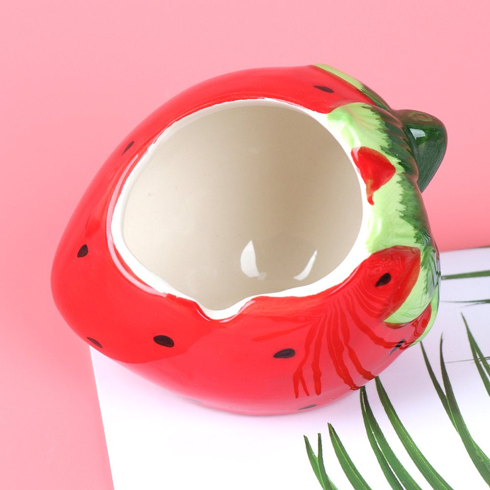 Ceramic Cartoon Strawberry Shape Hamster House Home Summer Cool Small Animal Pet Nesting Habitat Cage Accessories Animals & Pet Supplies > Pet Supplies > Small Animal Supplies > Small Animal Habitats & Cages NUOLUX   