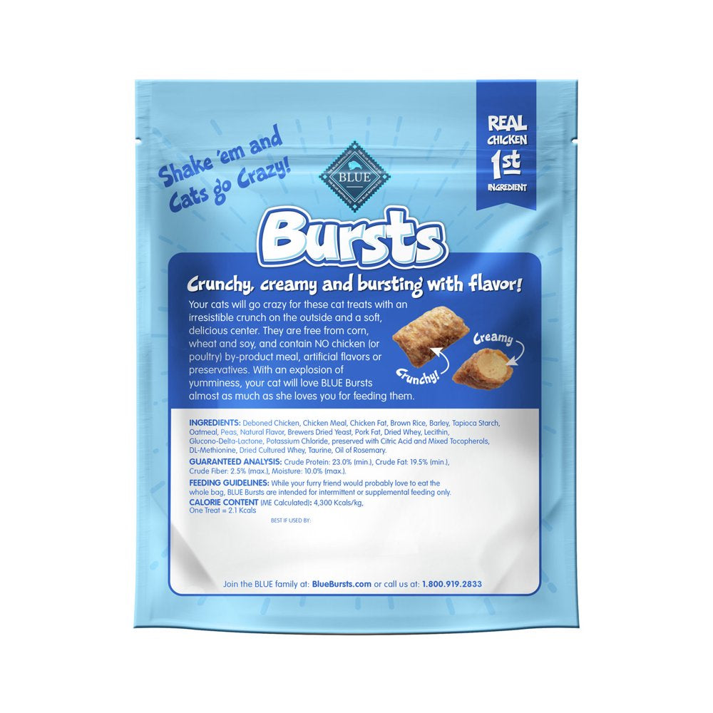 Blue Buffalo Bursts Chicken Flavor Crunchy Treats for Cats, Whole Grain, 5 Oz. Bag Animals & Pet Supplies > Pet Supplies > Cat Supplies > Cat Treats Blue Buffalo   