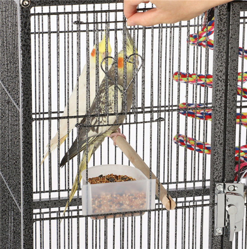 Smilemart 69" H Rolling Extra Large Metal Bird Cage with Detachable Stand for Parrots, Black Animals & Pet Supplies > Pet Supplies > Bird Supplies > Bird Cages & Stands SmileMart   