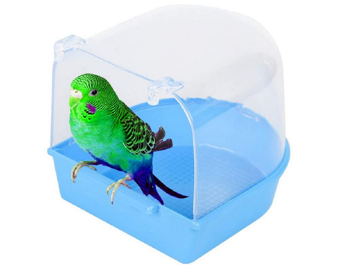 Parrot Bath Box Bird Cage Accessory Supplies Bathing Tub Bath for Pet Brids Canary Budgies Parrot Animals & Pet Supplies > Pet Supplies > Bird Supplies > Bird Cage Accessories Torubia   