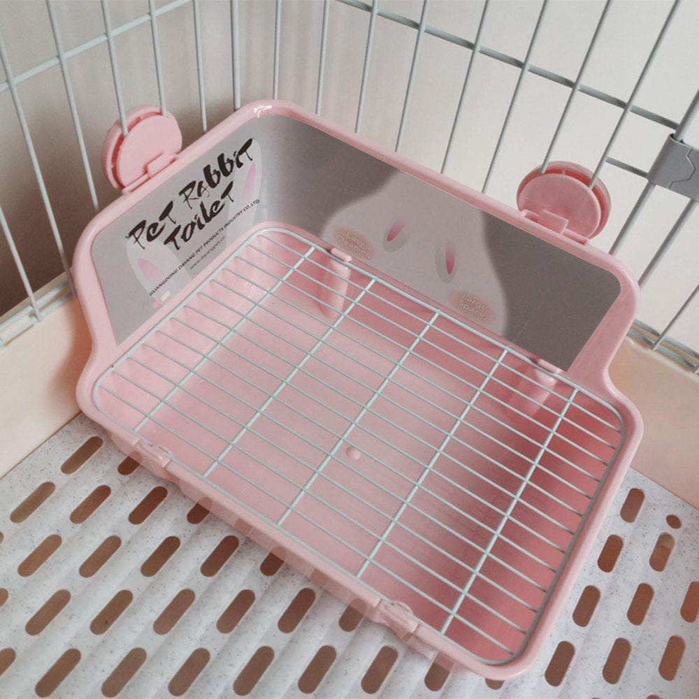 Rabbit Litter Box, Potty Trainer Corner Tray Bedding Cage Stable Portable Cleaning Toilet Chinchilla Small Animal Squirrel Hamster , Pink Animals & Pet Supplies > Pet Supplies > Small Animal Supplies > Small Animal Bedding perfeclan   