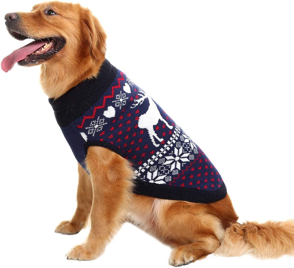 Knitwear Dog Sweaters Winter Clothes - Christmas Dog Sweater Xmas Clothes Warm Coats Classic Pattern Animals & Pet Supplies > Pet Supplies > Dog Supplies > Dog Apparel SAILE   