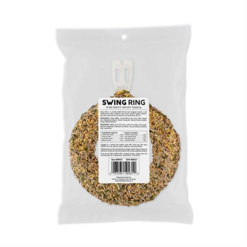 Sun Seed Grass Seed & Spinach Swing Ring Bird Treat 2.11 Oz - PDS-087535594310 Animals & Pet Supplies > Pet Supplies > Bird Supplies > Bird Treats SUN SEED   