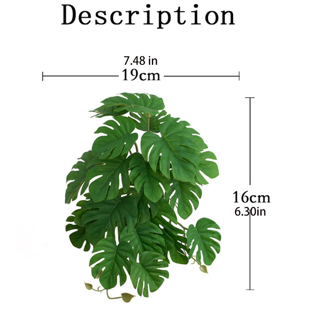 GENEMA Reptile Leave Tropical Plants Amphibian Habitat Accessories Tank Terrarium Decor Simulation Lifelike 3D Printed Leaves Animals & Pet Supplies > Pet Supplies > Small Animal Supplies > Small Animal Habitat Accessories Genema   