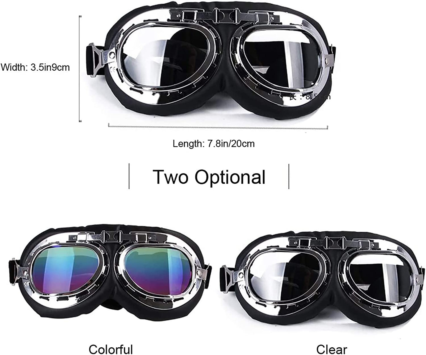 2PC Small Dog Motorcycle Goggles, Clear, Colorful Dog UV Goggles, Pet Sunglasses Dog Aviator Goggles Animals & Pet Supplies > Pet Supplies > Dog Supplies > Dog Apparel GabeFish   