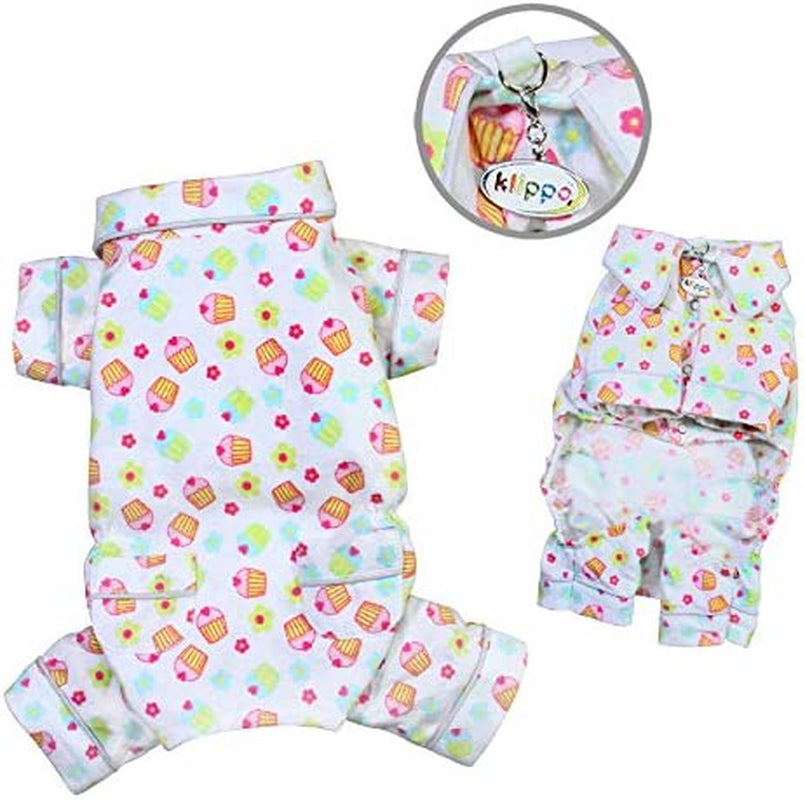 KLIPPO Dog/Puppy Cupcake Fanatics Flannel Pajamas/Bodysuit/Overall/Jumper/Romper for Small Breeds (X-Small) Animals & Pet Supplies > Pet Supplies > Dog Supplies > Dog Apparel KLIPPO PET   