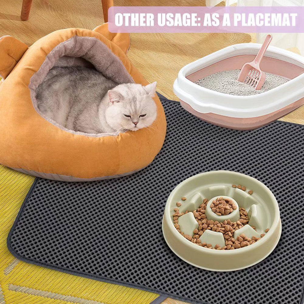 Pet Cat Litter Mat Double Layer Waterproof Litter Cat Pads Trapping Pet Litter Box Mat