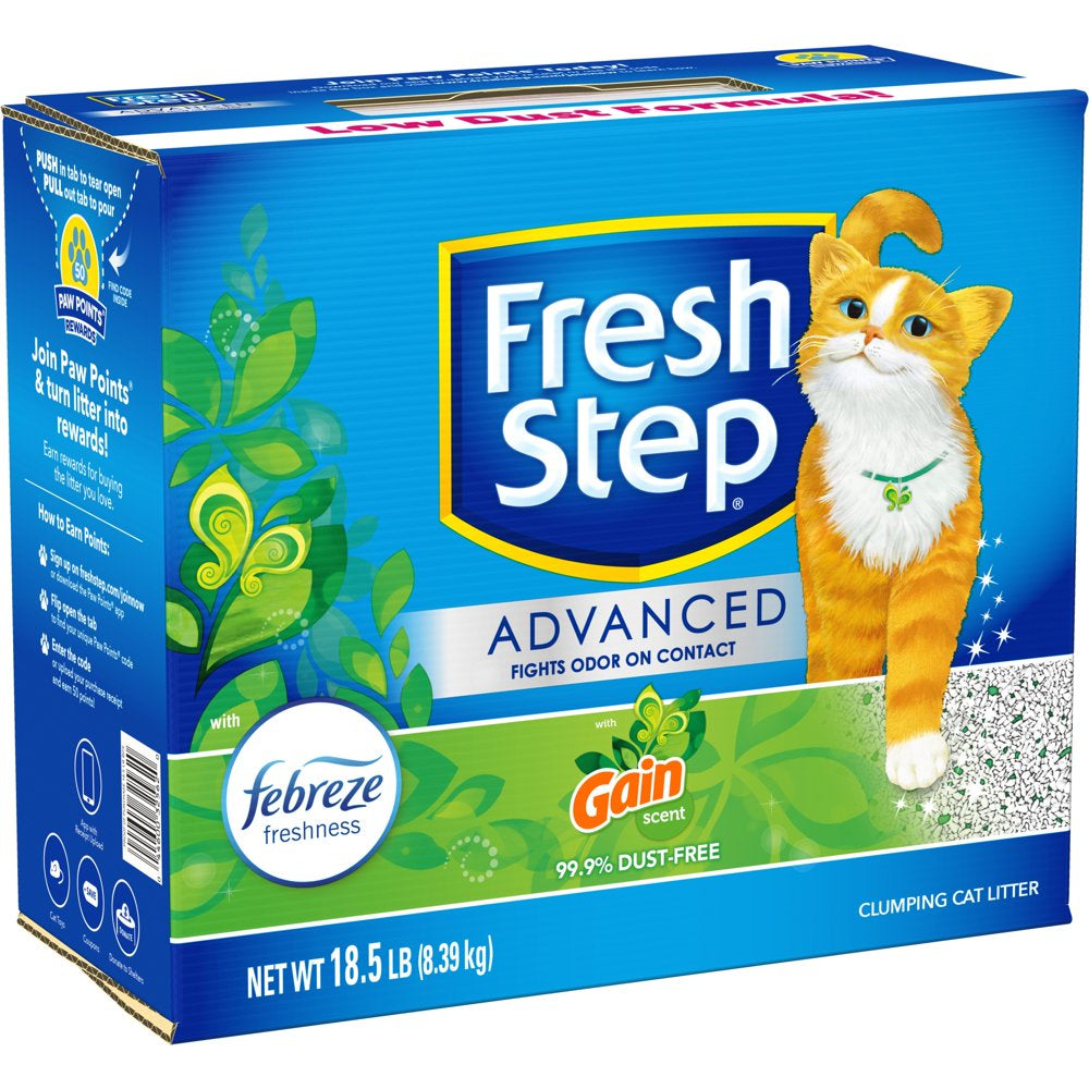 Fresh Step Advanced Clumping Cat Litter, Gain Scent, 99.9% Dust-Free, 2 Pack of 18.5 Lb Boxes Animals & Pet Supplies > Pet Supplies > Cat Supplies > Cat Litter The Clorox Company   