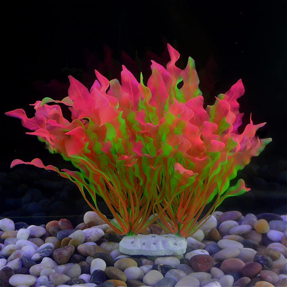 Aquarium Plants Plastic Fish Tank Plants Decoration Large Realistic Water Plants for Betta Cicilid Goldfish and Other Fishes, 9.5" Tall Fake Plants for Aquarium Decor, Red Animals & Pet Supplies > Pet Supplies > Fish Supplies > Aquarium Decor Frifoshs   