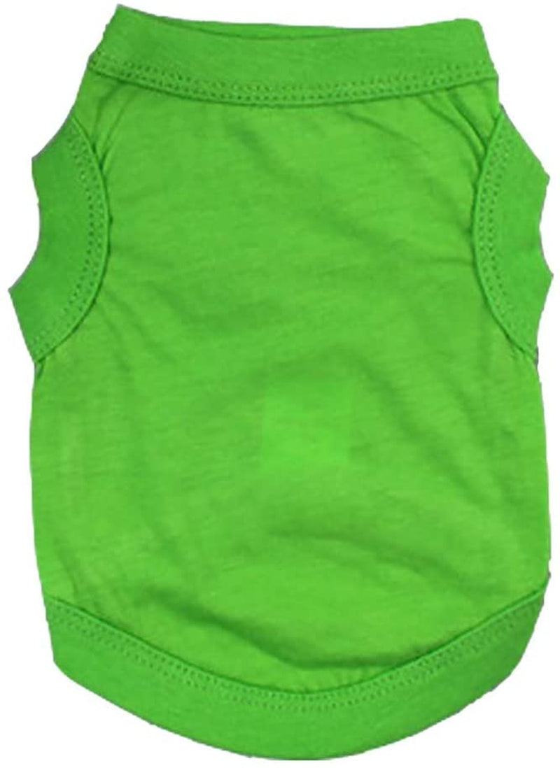 And Solid Vest Cat Dog Warm Pet Clothes Puppy Soft Pajamas Cat Apparel Stretchy Summer Shirts Doggy Tee Outfits Costume Vest Animal (X-Small, Green) Animals & Pet Supplies > Pet Supplies > Dog Supplies > Dog Apparel HonpraD   