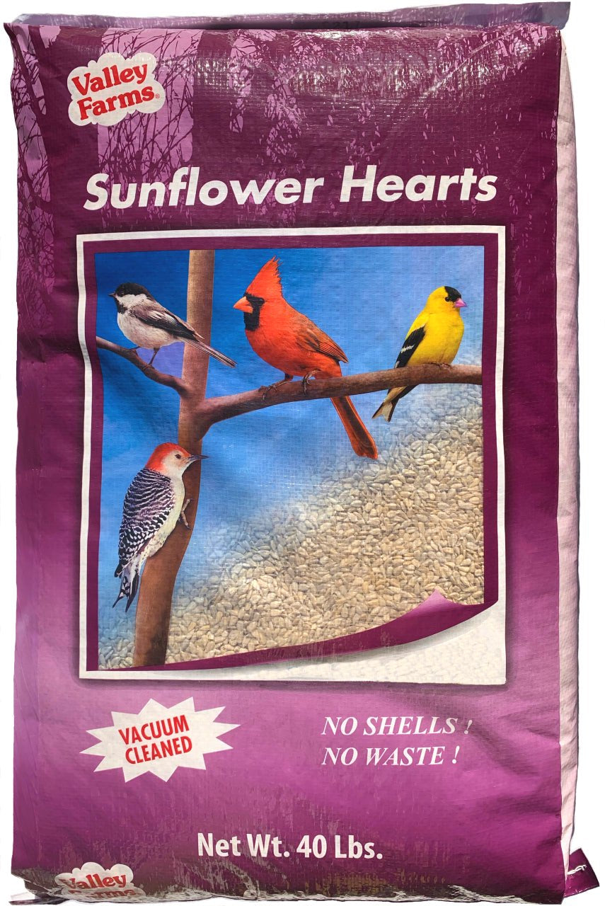 Valley Farms Sunflower Hearts Wild Bird Food Animals & Pet Supplies > Pet Supplies > Bird Supplies > Bird Food Valley Farms 40 lbs  
