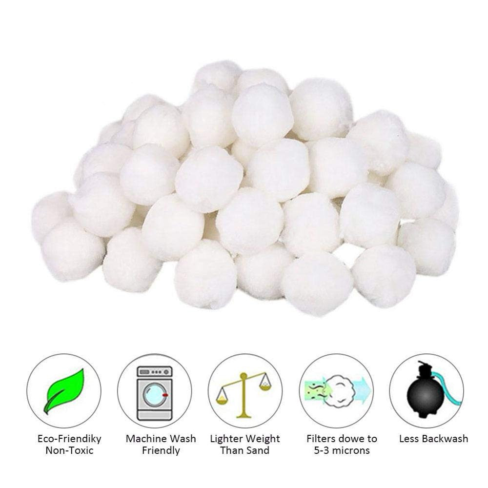 Bobasndm 1.5 Pound Pool Filter Balls, Eco-Friendly Fiber Filter Media for Swimming Pool Aquarium Filters Alternative to Sand (Equivalent to 50 Pounds of Pool Filter Sand) Animals & Pet Supplies > Pet Supplies > Fish Supplies > Aquarium Filters bobasndm   