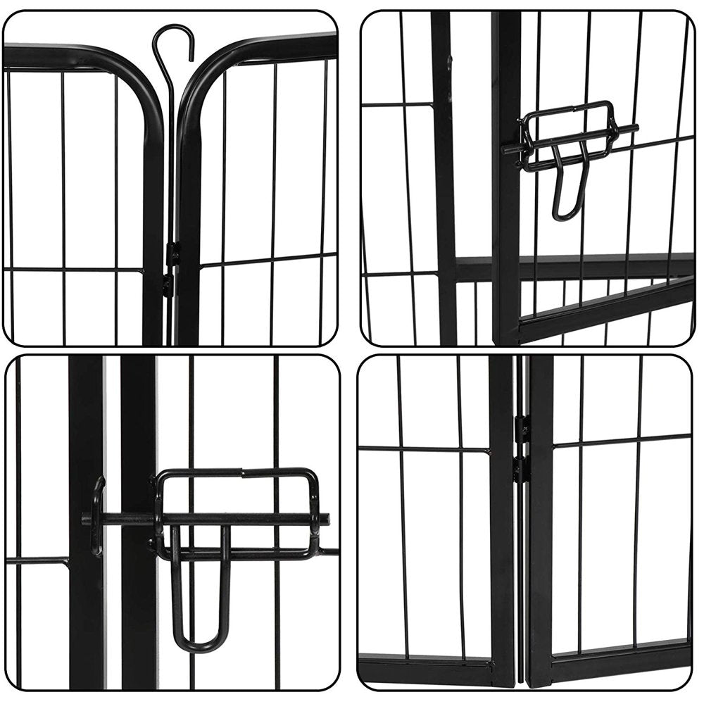 Dog Fence 8 Panels 40" H Pet Playpen Metal Outdoor Portable Camping Dog Fences Runs Cage Foldable Exercise Pens Fencing with Doors Indoor Temporary Fence for Dogs, Puppy, Garden Animals & Pet Supplies > Pet Supplies > Dog Supplies > Dog Kennels & Runs ChuHeDianZi   