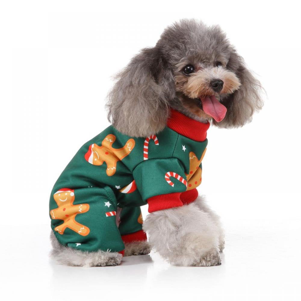 Summark Christmas Costume Cartoon Animal Fairy Dog Pajamas Pet Clothes Jumpsuit PJS Apparel Soft Green Animals & Pet Supplies > Pet Supplies > Dog Supplies > Dog Apparel Sunmark   