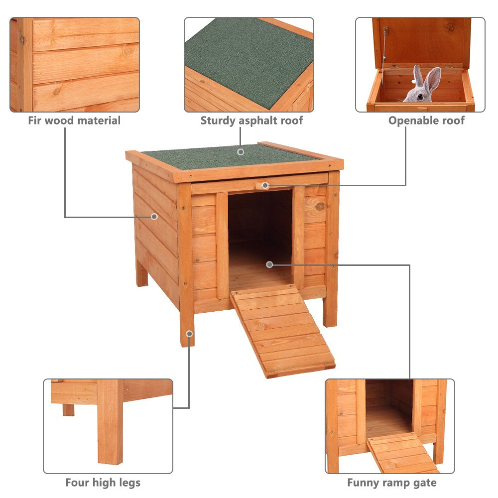 JOYBASE 20" Wooden Rabbit Hutch Pet Habitat Cages Bunny House for Small Animals Animals & Pet Supplies > Pet Supplies > Small Animal Supplies > Small Animal Habitats & Cages Joybase   