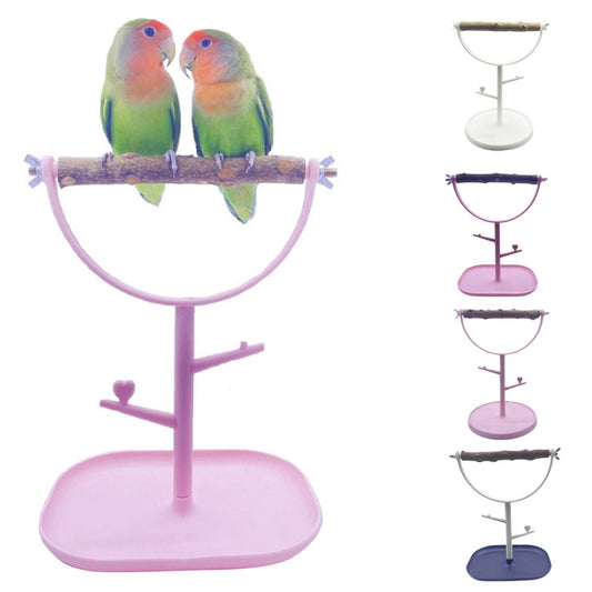 SPRING PARK Bird Stand Tabletop,Portable Anti-Skid Chassis Training Stand, Parrot Play Stand Perch Gym for Small Medium Parrot Animals & Pet Supplies > Pet Supplies > Bird Supplies > Bird Gyms & Playstands SPRING PARK Pink 2  