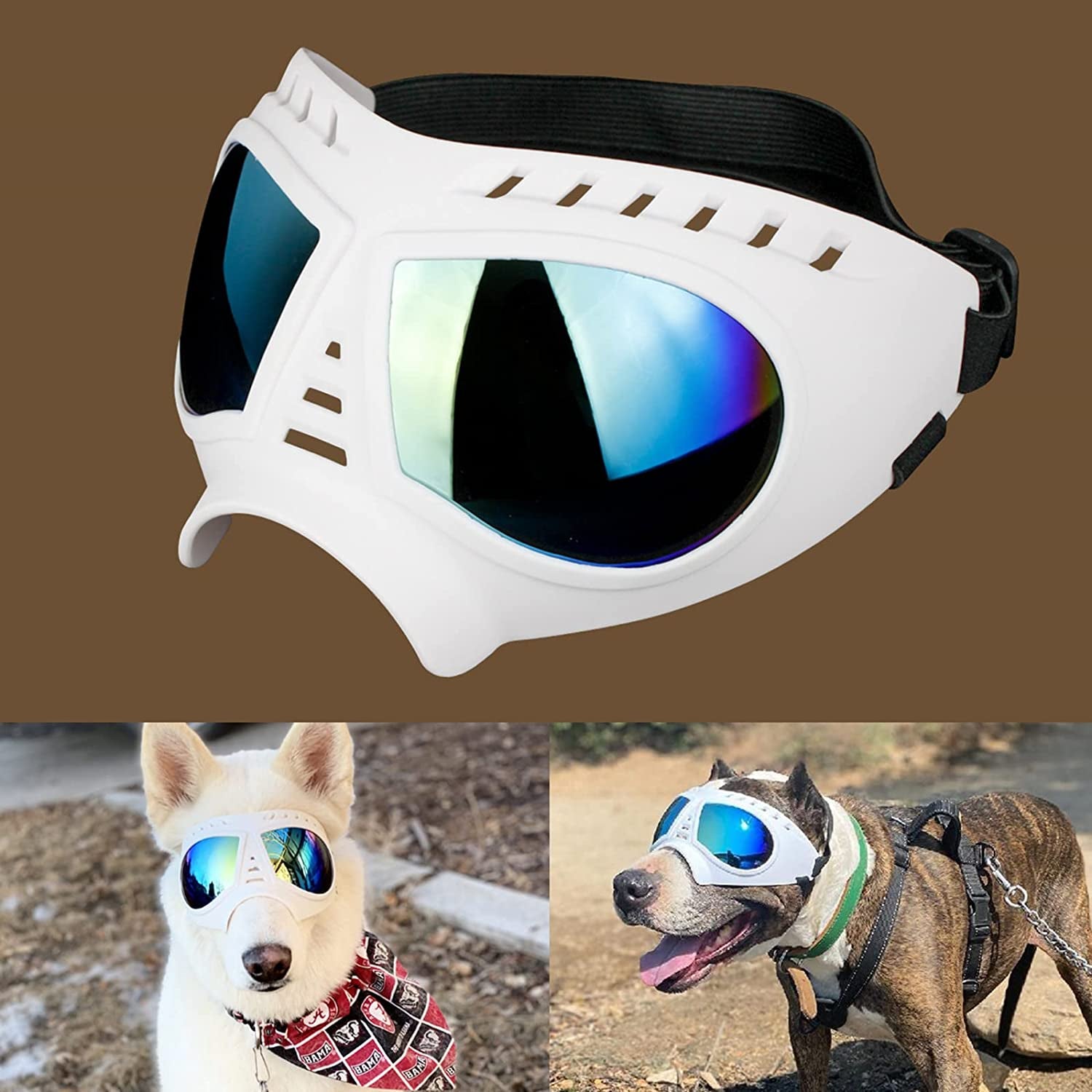 Namsan Dog Goggles Small Breed Anti-Uv Doggy Sunglasses for Small-Medium Dogs Windproof Anti-Dust Antifog Soft Pet Dog Glasses for Long Snout Dogs Eyes Protection, Blue Lens Animals & Pet Supplies > Pet Supplies > Dog Supplies > Dog Apparel Namsan (Large)Blue Lens  