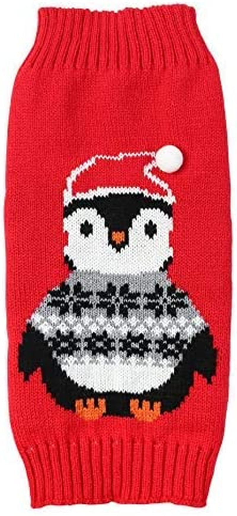 Ugly Vintage Knit Xmas Reindeer Holiday Festive Dog Sweater for Small Dogs, Small (S) Back Length 12" Animals & Pet Supplies > Pet Supplies > Dog Supplies > Dog Apparel Lanyar Penguin X-Large (Pack of 1) 