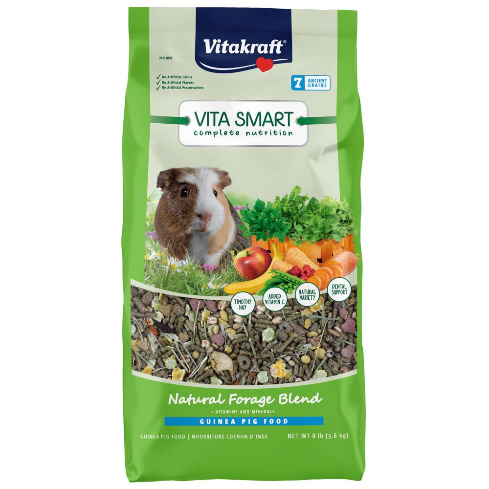 Vitakraft Vita Smart Guinea Pig Food - Complete Nutrition - Premium Fortified Blend with Timothy Hay for Guinea Pigs