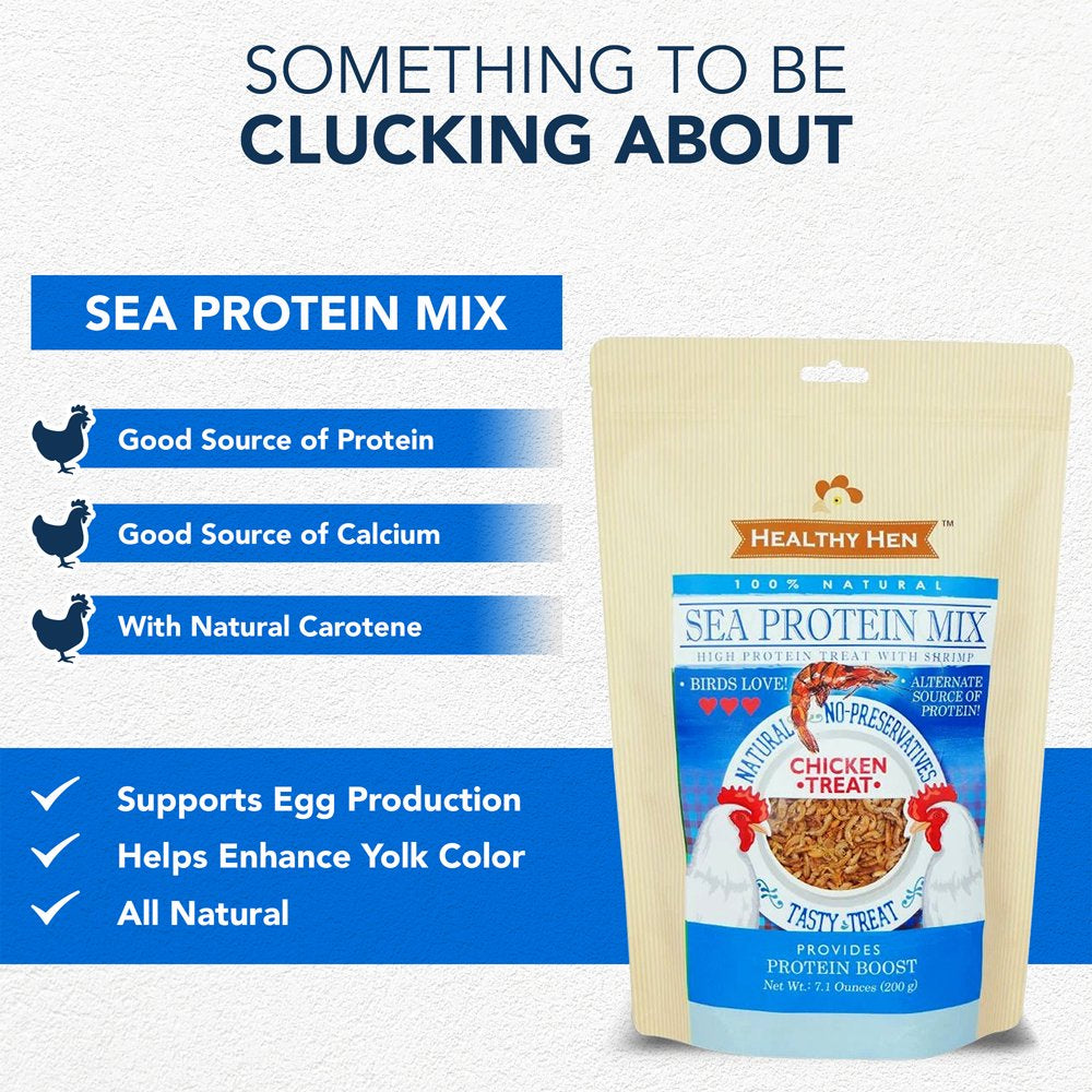 Healthy Hen™ Sea Protein Mix - Shrimp: Animal Protein & Carotene- Poultry Treat 7 Ounce